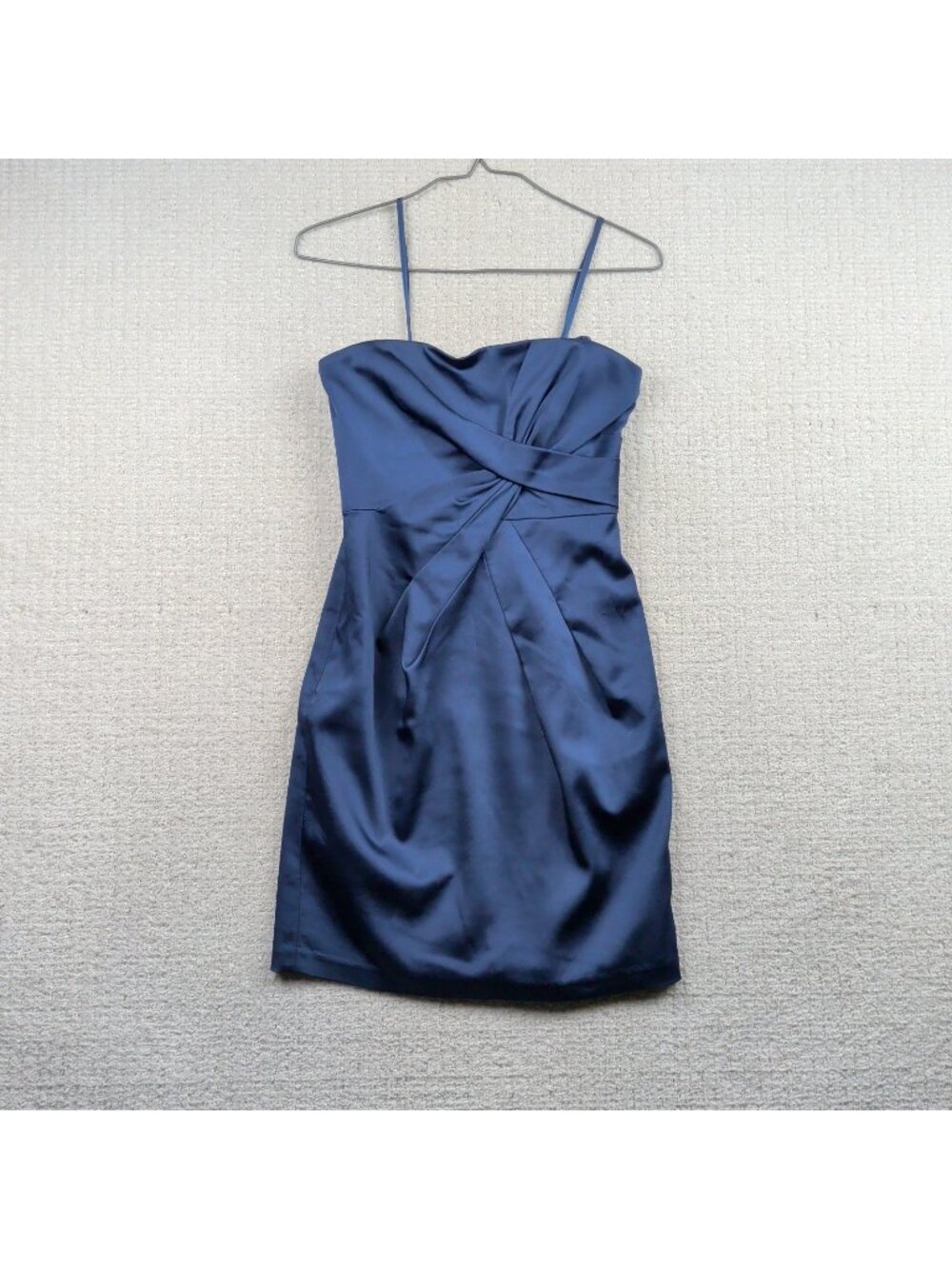 BCBG Max Azria Strapless Blue Cocktail Dress Ruched Wom Sz 0 Party Bridesmaid